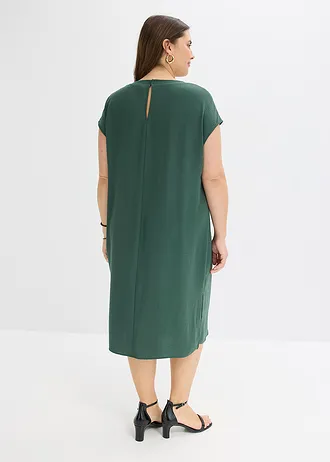Jurk van getructureerd materiaal, Kleur: schaduwgroen