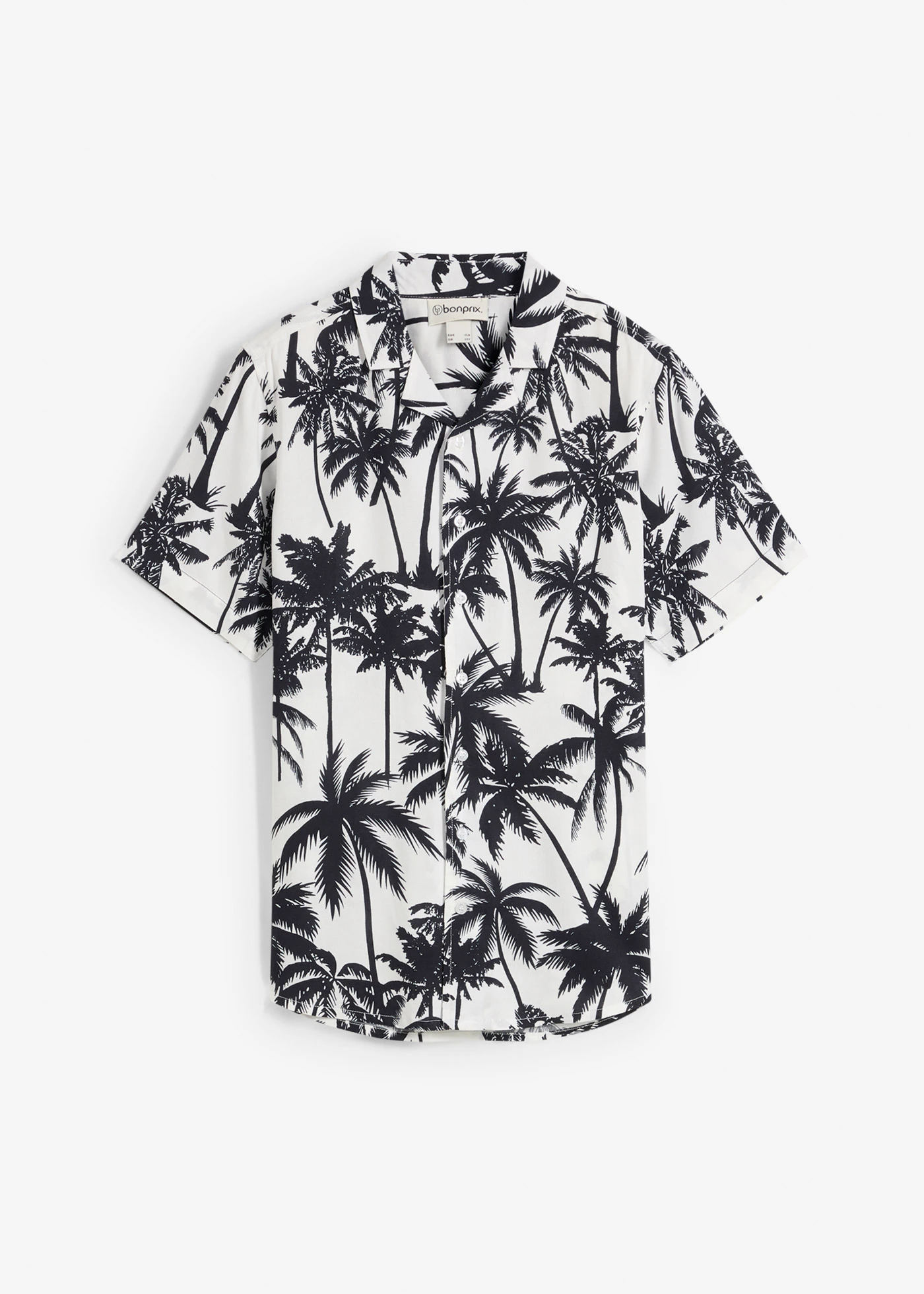 Košile s krátkým rukávem, z měkké viskózy • černo-bílá s potiskem • bonprix obchod