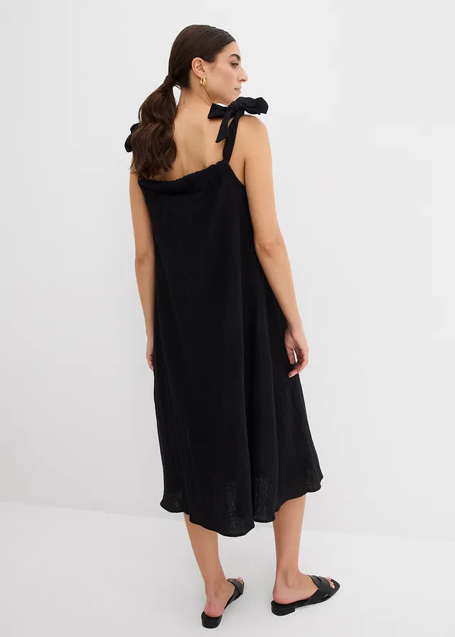 Robe à bretelles en gaze de coton douce • noir • product-page.page-title-suffix
