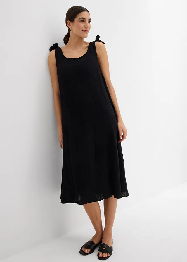 Robe à bretelles en gaze de coton douce • noir • product-page.page-title-suffix