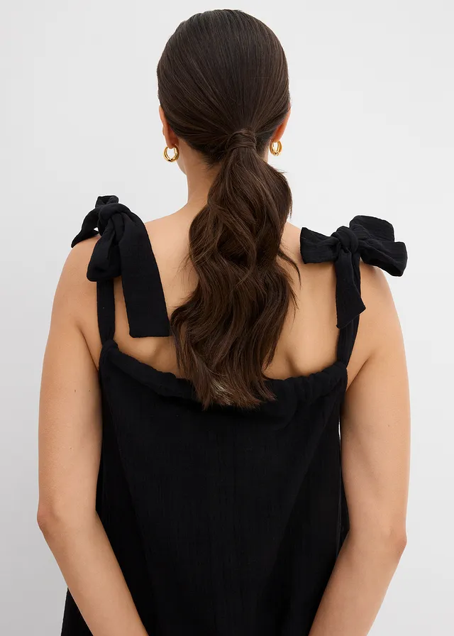 Robe à bretelles en gaze de coton douce • noir • product-page.page-title-suffix