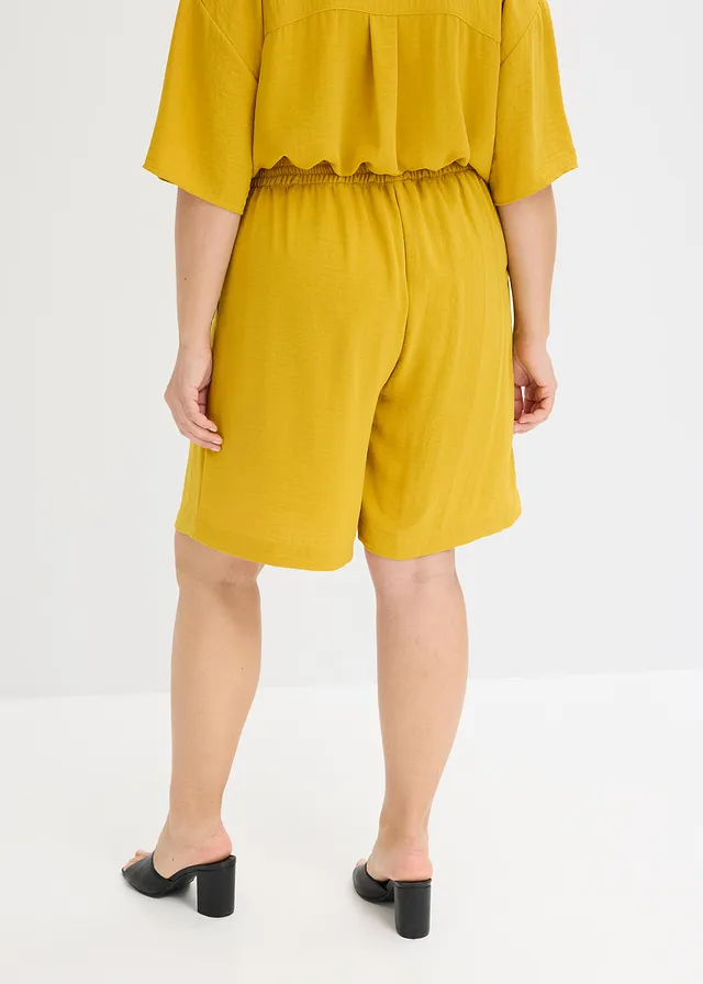 Short à taille élastiquée, Couleur: ocre doré