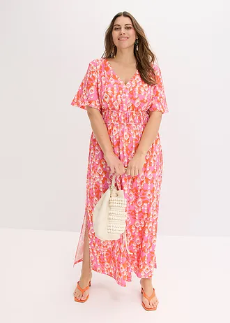 Robe longue, Couleur: rose vif imprimé