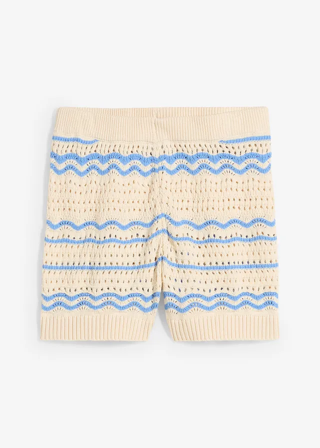 Pantaloni scurți din tricot subțire din bumbac și in