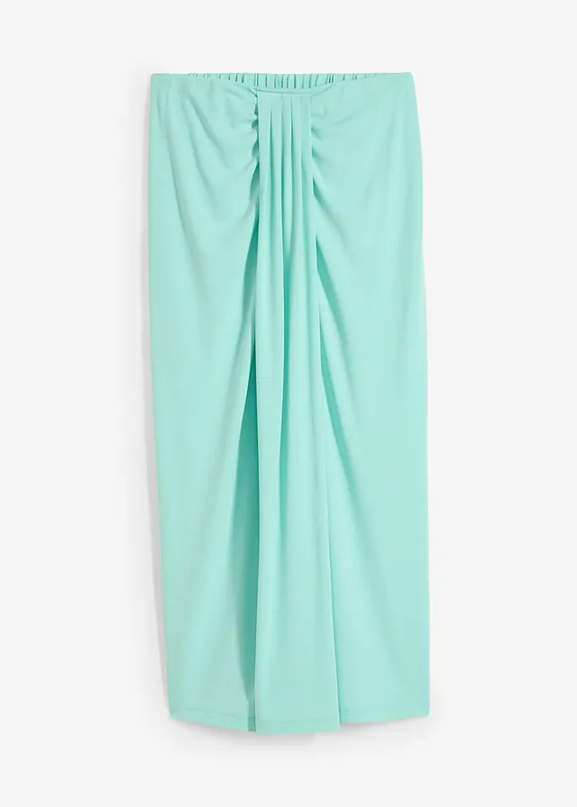 Jersey rok met een comfortband, Kleur: mentholblauw