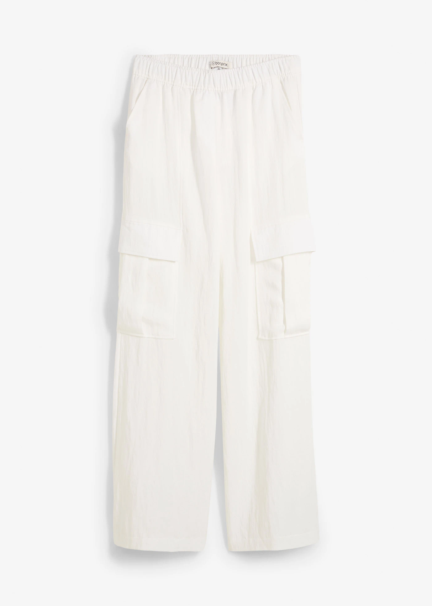 Cargo kalhoty ze splývavé směsi s lyocellem • přírodní bílá • bonprix obchod