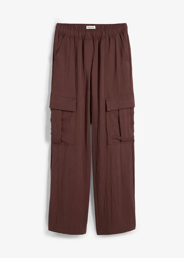 Pantaloni cargo din material vaporos cu lyocell
