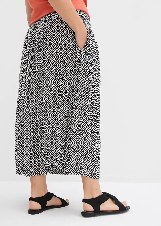 Jupe longue en viscose effet f, Couleur: noir