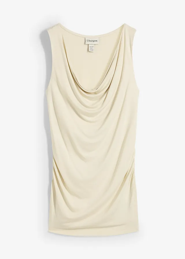 Top van zachte viscosemix, Kleur: ecru
