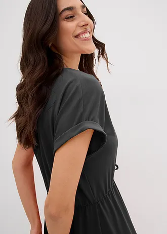 Žerzejové šaty ze splývavé směsi s viskózou • černá • bonprix obchod