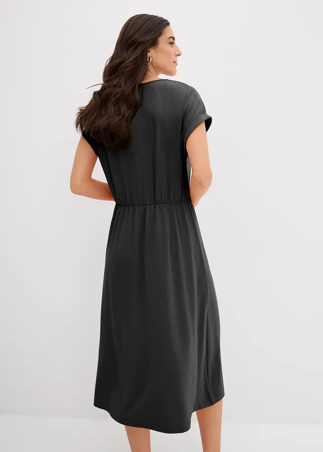 Jurk van een soepele viscosemix • zwart • product-page.page-title-suffix