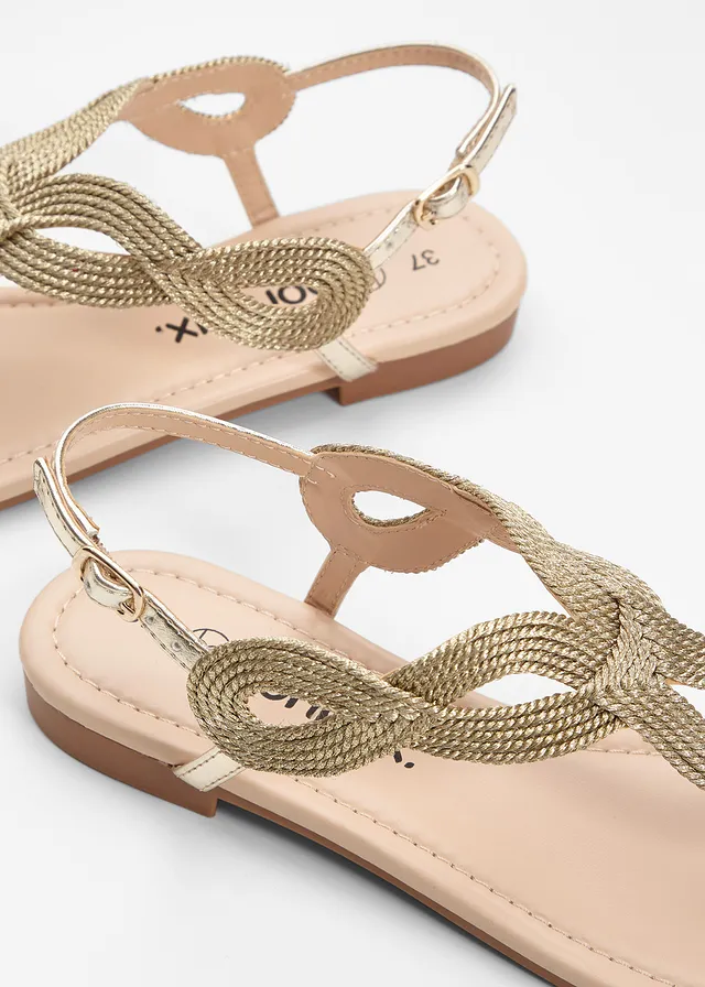 Sandales entredoigt, Couleur: doré