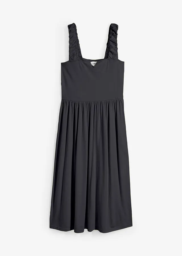 Úpletové šaty s rozšíreným zakončením, z mixu bavlny a viskózy