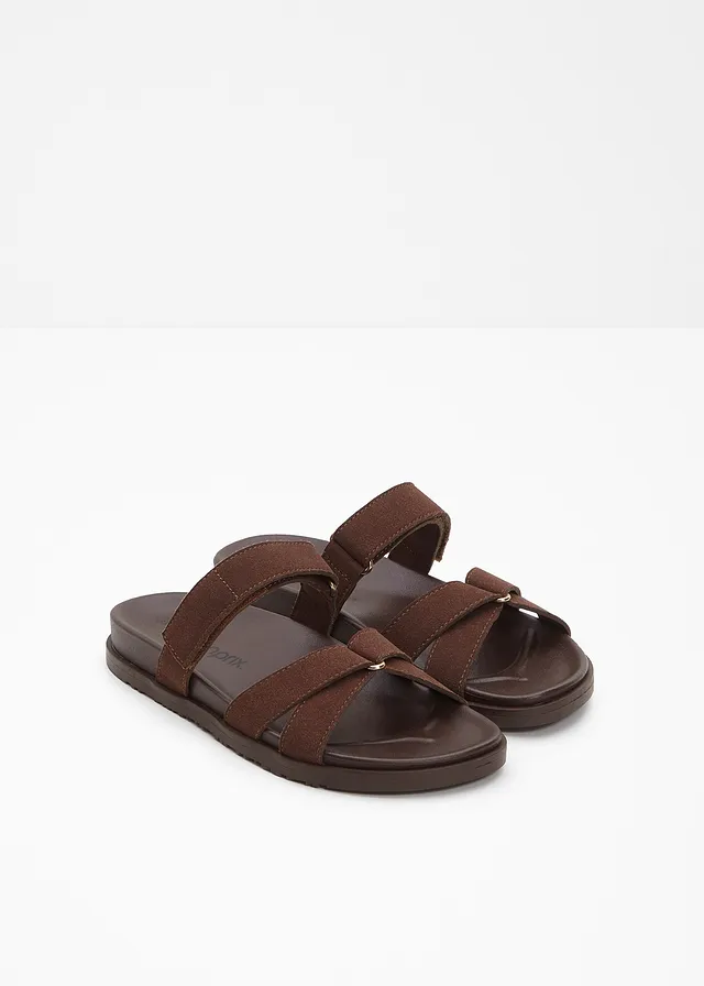 Mules à bride réglable, Couleur: acajou foncé