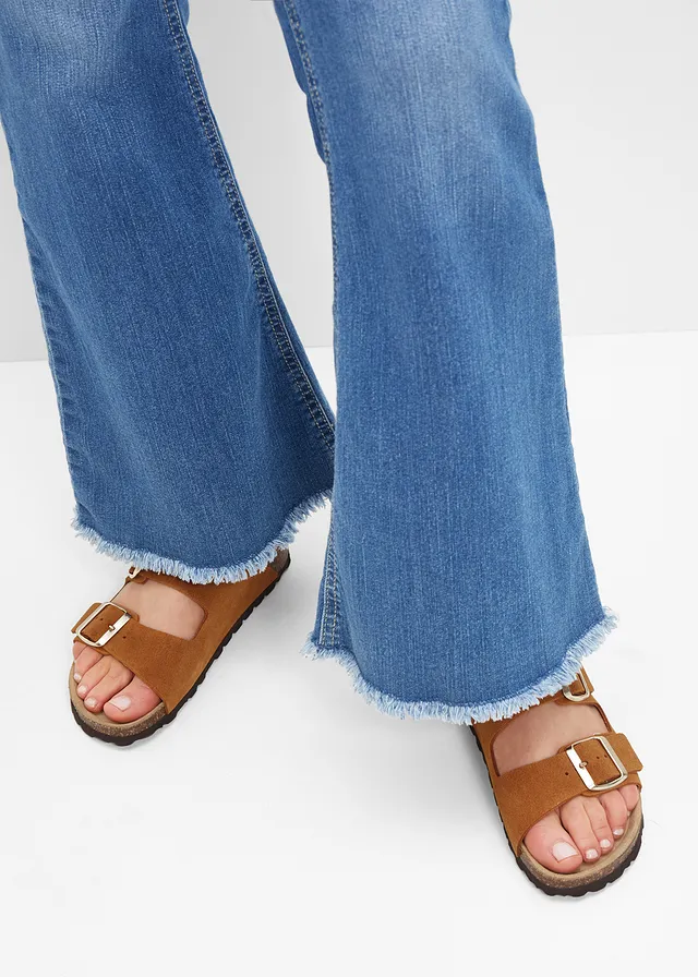 Leren slippers • camel • bonprix online shop