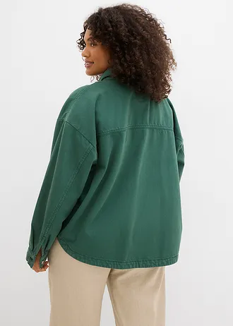 Surchemise 100% coton, Couleur: vert feuille