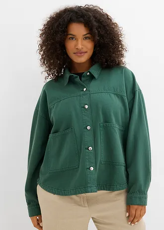 Surchemise 100% coton, Couleur: vert feuille