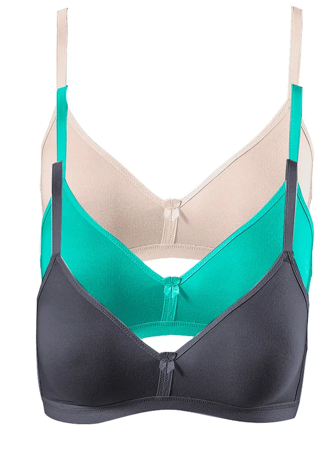 Sutien fără armătură cu bumbac organic (set/3 buc.)