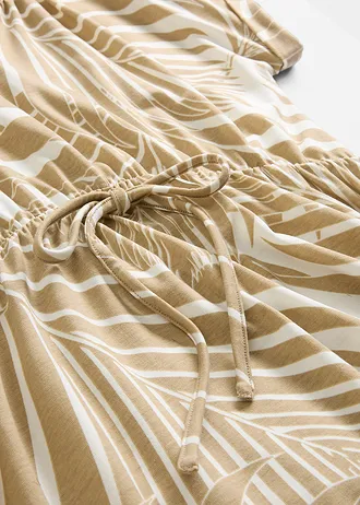 Žerzejové šaty ze splývavé viskózové směsi, barva: přírodní bílo-nová béžová