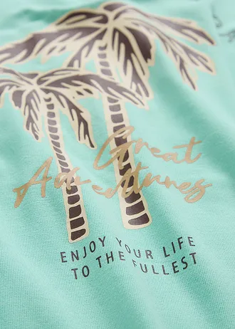 T-shirt à imprimé • bleu menthol/marron foncé • Boutique bonprix