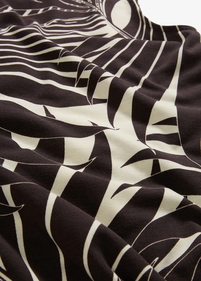 Top met zijsplitten • ecru-donkerbruin met print • product-page.page-title-suffix