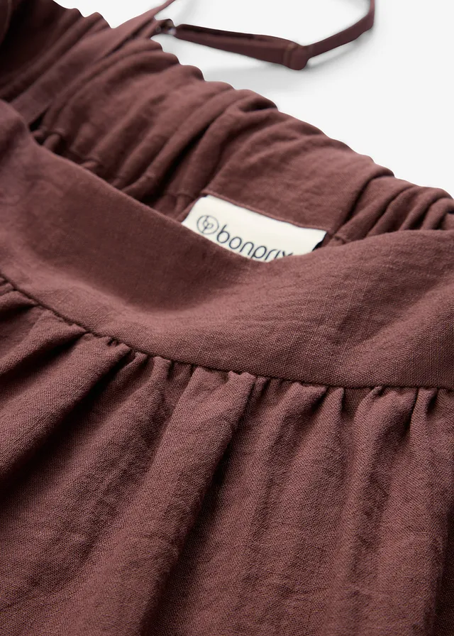 Jurk met spaghettibandjes van een soepele viscose-mix • terrabruin • product-page.page-title-suffix