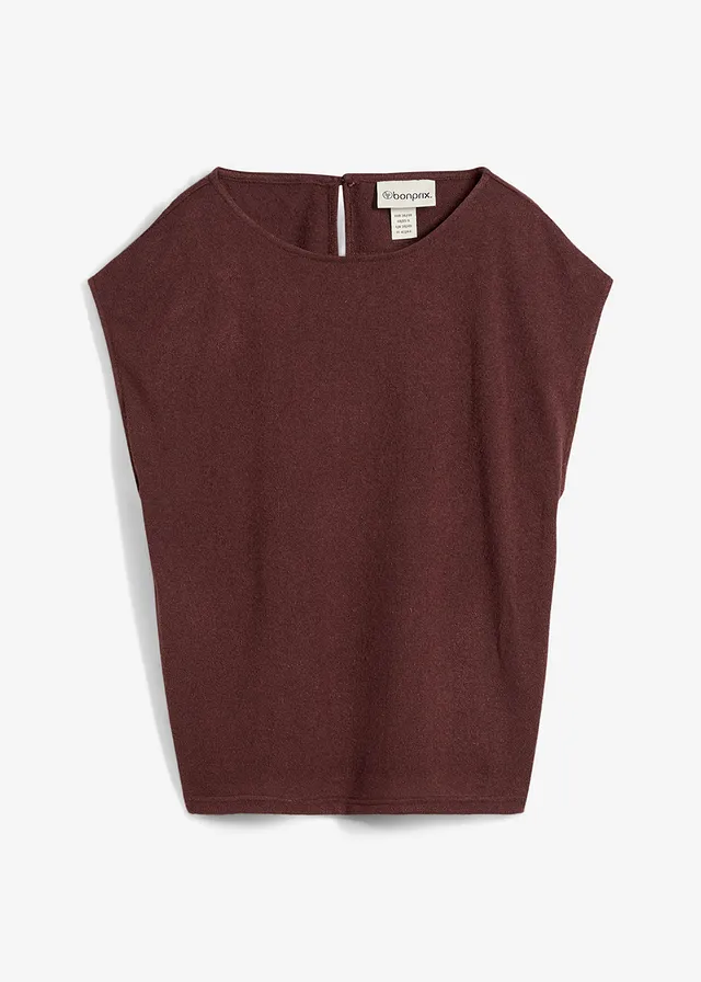 Oversize triko s pleteným vzhledem • hnědá terakota • bonprix obchod