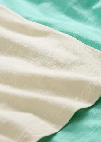 Tričko z čisté organické bavlny (2 ks v balení) • mentolově modrá + přírodní • bonprix obchod