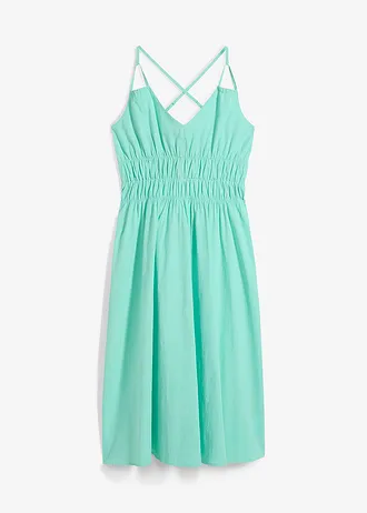Jurk met spaghettibandjes van puur biologisch katoen, Kleur: mentholblauw