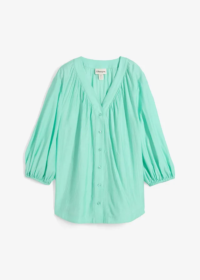 Chemisier doux et oversize, Couleur: menthe glaciale