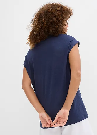 Dlouhé tričko z čisté organické bavlny (2 ks v balení) • perlově zelená + tmavě modrá • bonprix obchod