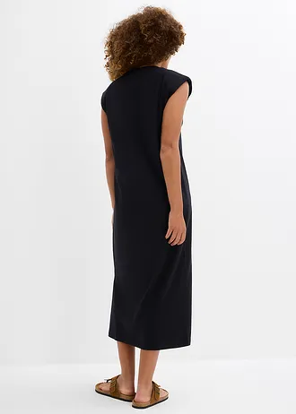 Úpletové šaty z čisté organické bavlny, barva: černá