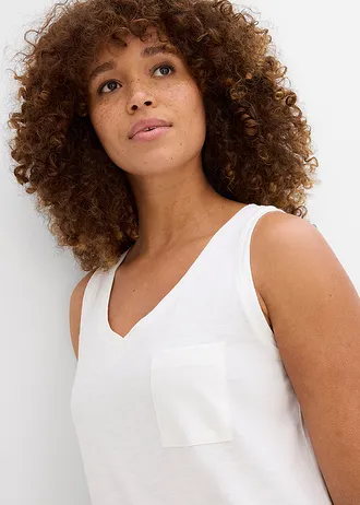 Tílko z čisté organické bavlny (2 ks v balení) • přírodní bílá + tmavě hnědá • bonprix obchod