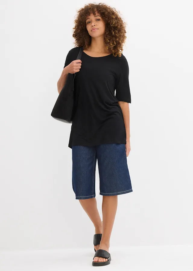 Longshirt van soepele viscose • zwart • product-page.page-title-suffix