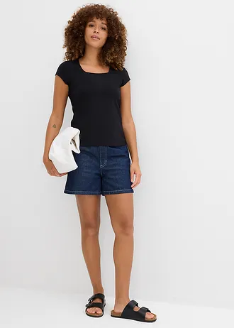 T-shirt met biologisch katoen, Kleur: zwart