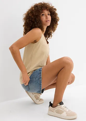 Tílko z čisté organické bavlny (2 ks v balení) • nová béžová + mentolově modrá • bonprix obchod