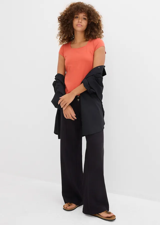 T-shirt met biologisch katoen kaneelrood