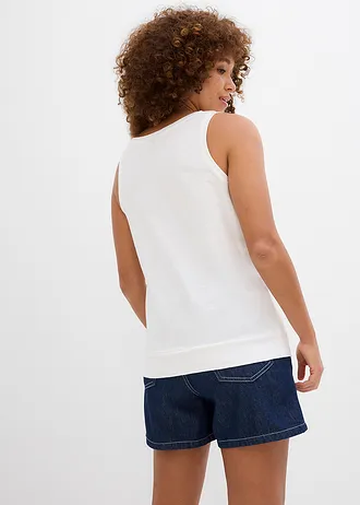 Tanktop van biologisch katoen (set van 2), Kleur: wolwit-donkerbruin