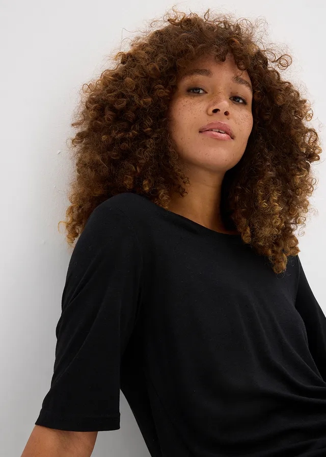 T-shirt long en viscose douce • noir • product-page.page-title-suffix