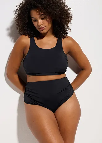 Bralette bikini met gerecycled polyamide (2-dlg. set), Kleur: zwart