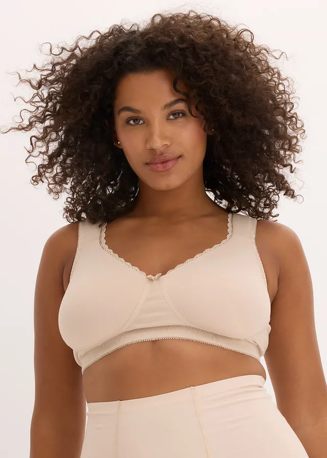 Minimizer T-shirt bh zonder beugels met biologisch katoen (set van 2), Kleur: donkerblauw+krijtbeige
