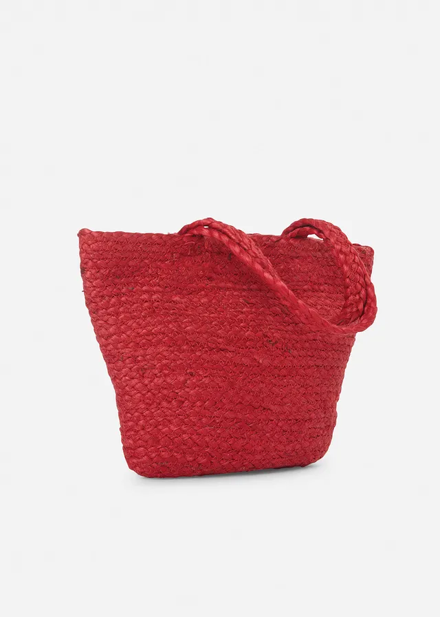 Kleine rieten tas, Kleur: dieprood