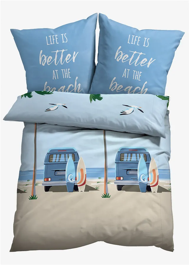 Lenjerie de pat din mix de bumbac • albastru • magazin bonprix