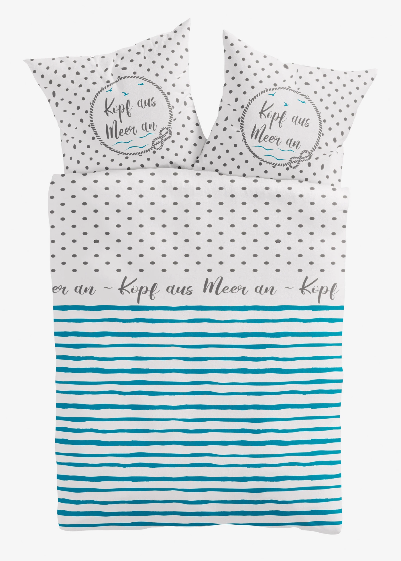 Parure de lit en linon • blanc-bleu • Boutique bonprix