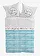 Linon dekbedovertrek, Kleur: wit-blauw