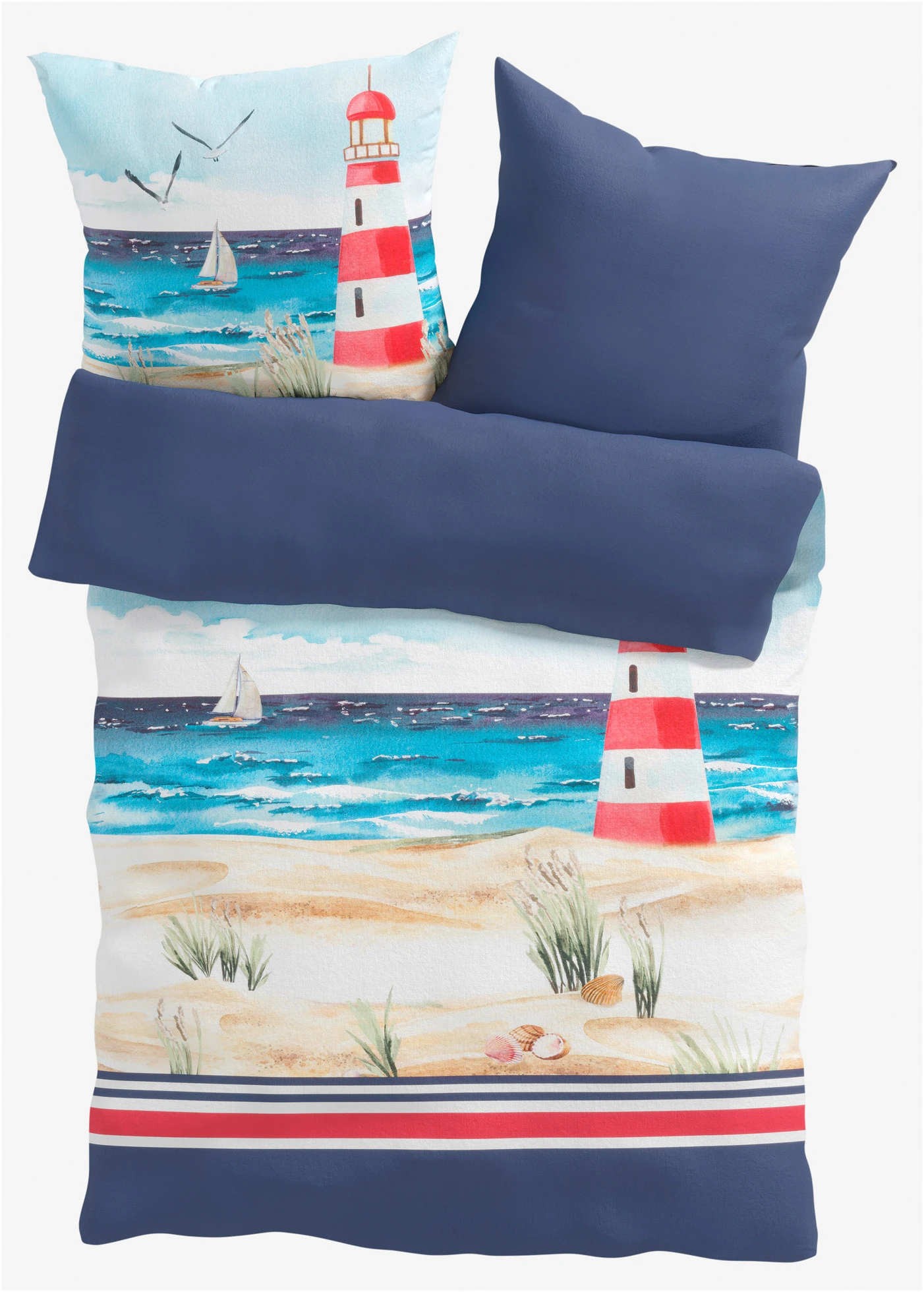 Dubbelzijdig linon dekbedovertrek • blauw • bonprix online shop