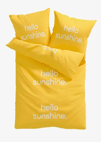 Parure de lit en coton mélangé • jaune • Boutique bonprix