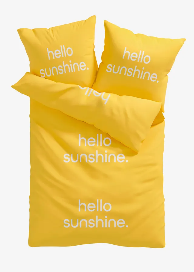 Parure de lit en coton mélangé • jaune • Boutique bonprix