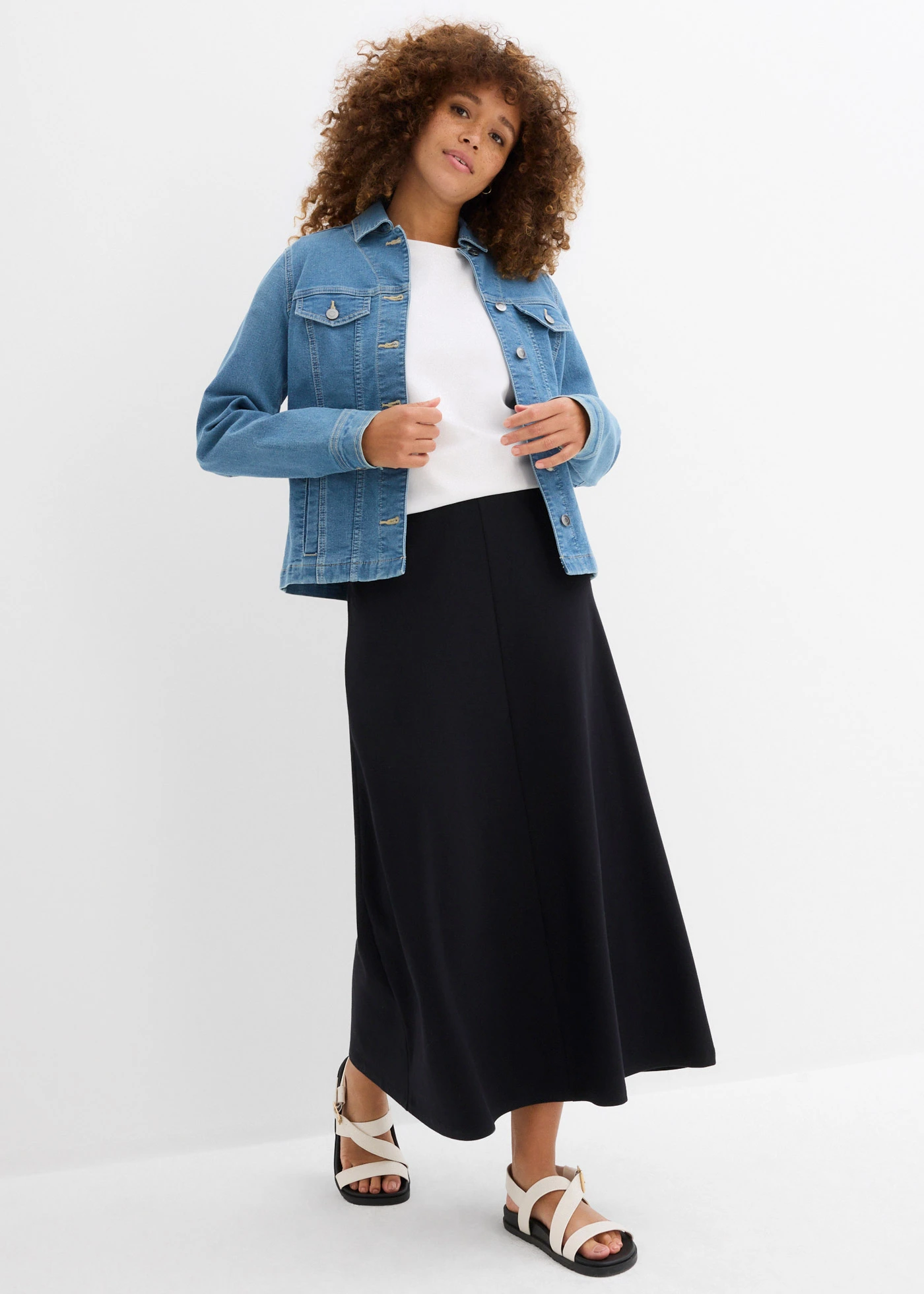 Sweatrok van stevige interlock • zwart • bonprix online shop