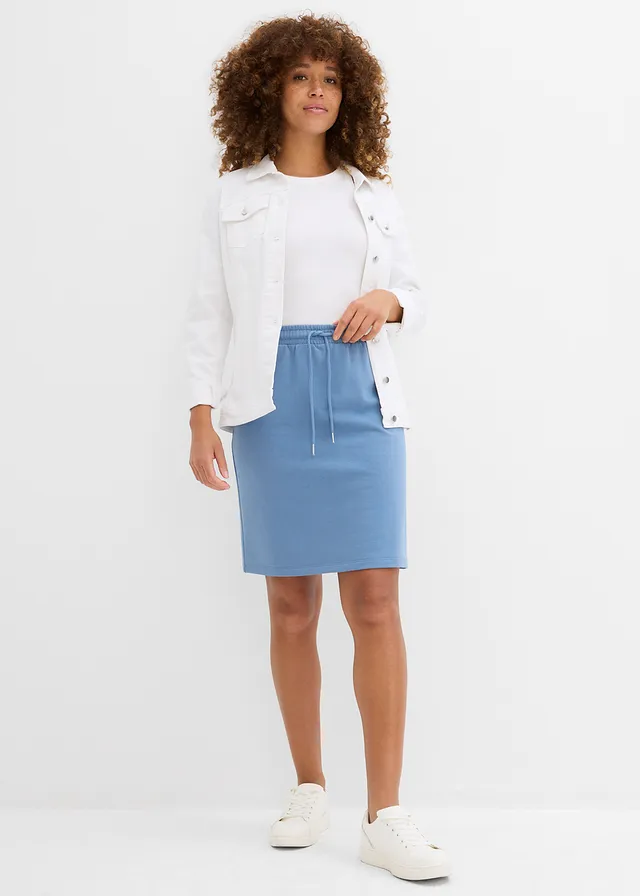 Sweatrok met zakken, Kleur: blauwgroen